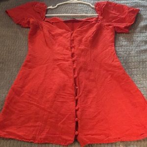 Bright Orange Zara Summer/Fall Mini Dress